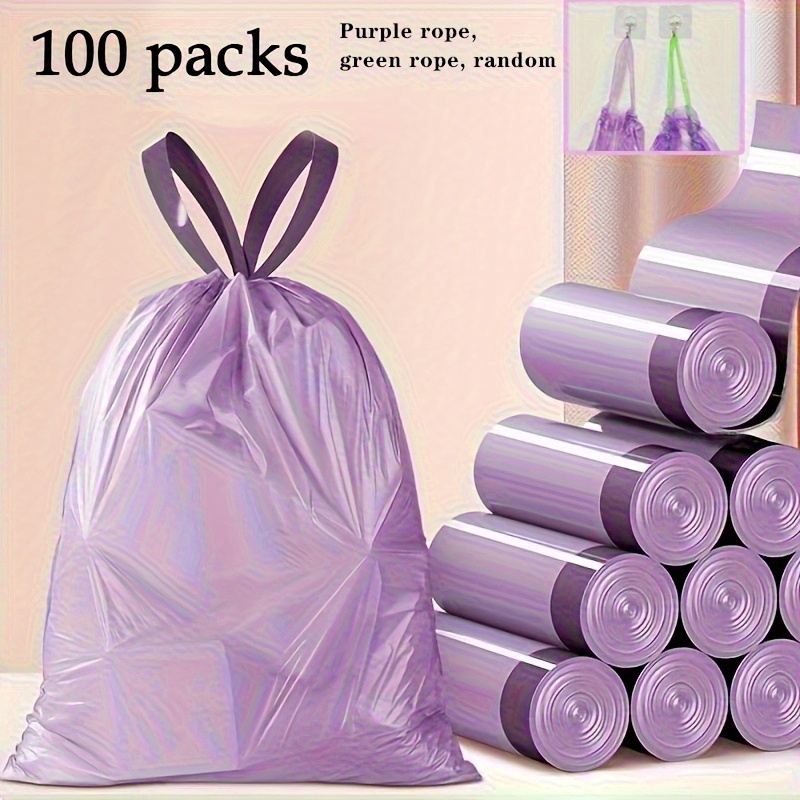 TEMU 120pcs/ Pack, Heavy-duty 4 Gallon Small Drawstring Plastic Trash Bags- Foldable, Leak-resistant, And Easy-to-tie Liners For Bathroom, Restroom,