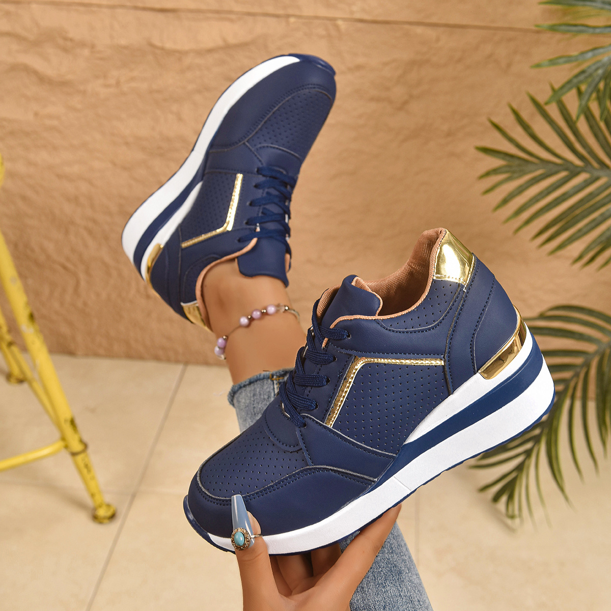 Navy Blue Cobalt Blue Trainers Womens Royal Blue Sneakers For