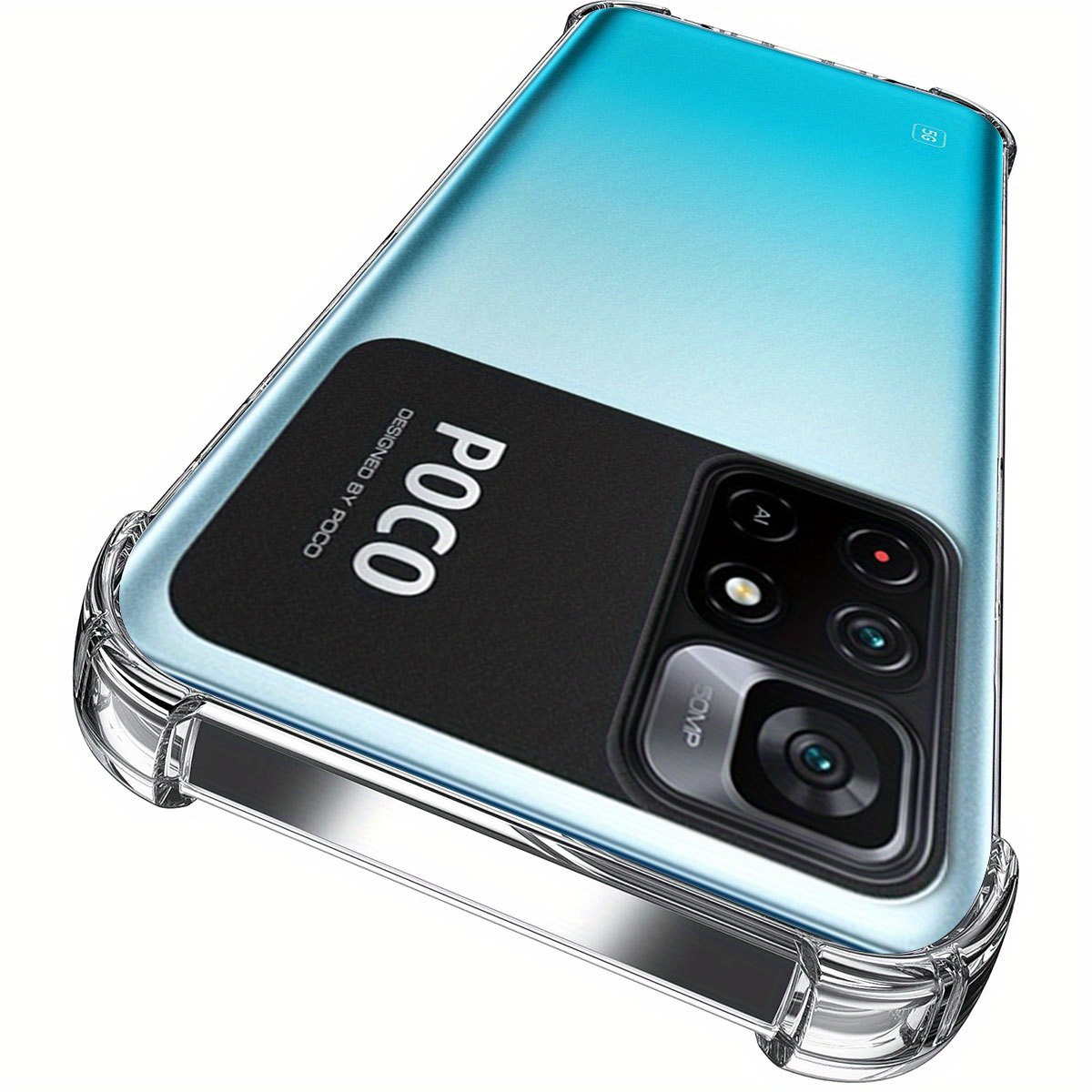 TEMU para teléfono: para Poco M3 4G/M3 Pro 5G/M4 Pro 4G/M4 Pro 5G/M5/M5s [Protección contra Caídas] Transparente Antigolpes para Xiaomi Poco M3 4G/M3