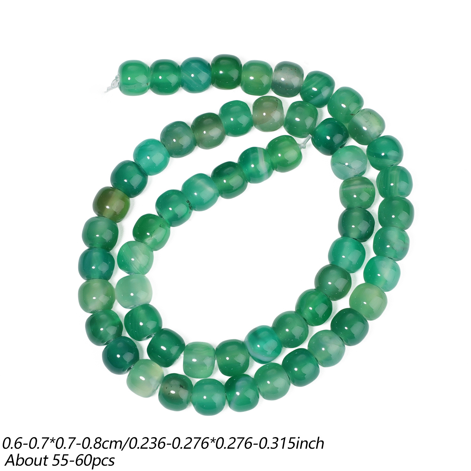 TEMU 7-8/8-9mm Striped Agate Beads - Round Suitable For Making, Loose Bucket Beads With Base & Natural Striped Slabs For Bracelets, Necklaces,