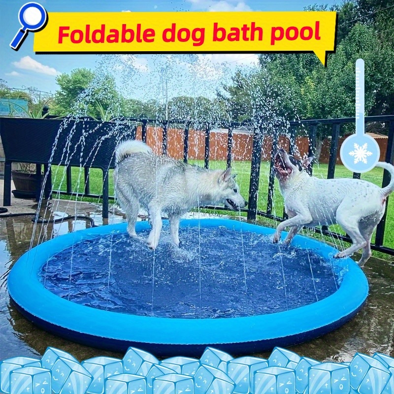 1pc Portable Outdoor Dog Pool with Waterfall System Durable Bath Tub,  Easy-Clean for Backyard Fun, Cooling Relaxation Washing Station,  Dog