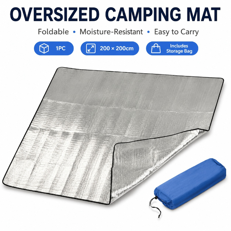 Oversized Camping Mat with Storage Bag, 200cm x 200cm