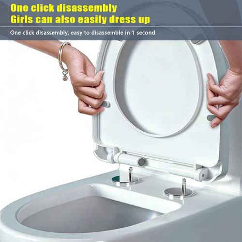 Oval Toilet of 1, Soft Close Toilet Universal Plastic Loo Lid Top Lid with Slow Closing Hinges, Quick Release , Fittings (1)