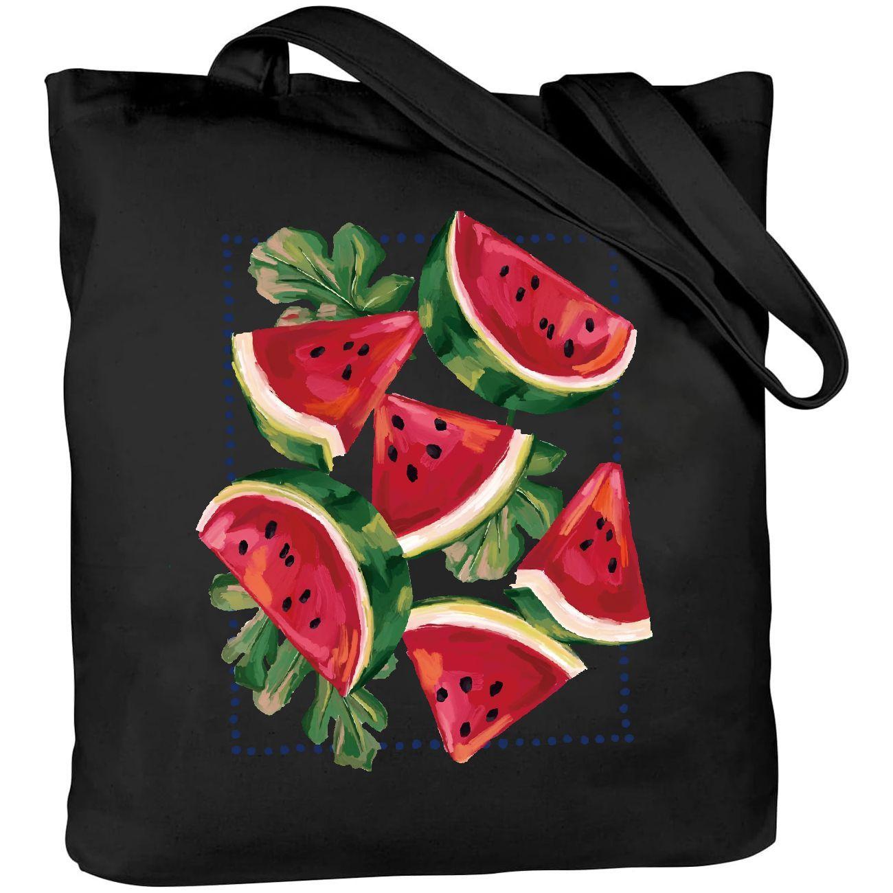 

1pc Watermelon Print Polyester Tote Bag - , Lightweight, Open Closure, Fixed Shoulder Strap, Hand Washable, Daily Shoulder Bag With Printed Design, High-capacity Travel Storage Bag