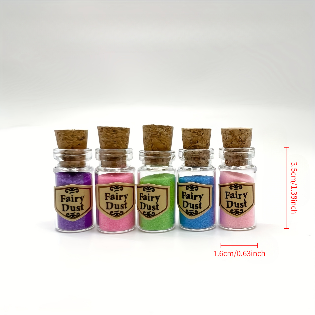 TEMU Lot de 5 mini flacons à magique, flacons à souhaits pailletés multicolores, convient pour les anniversaires, carnavals, Noël, fêtes à thème de ,