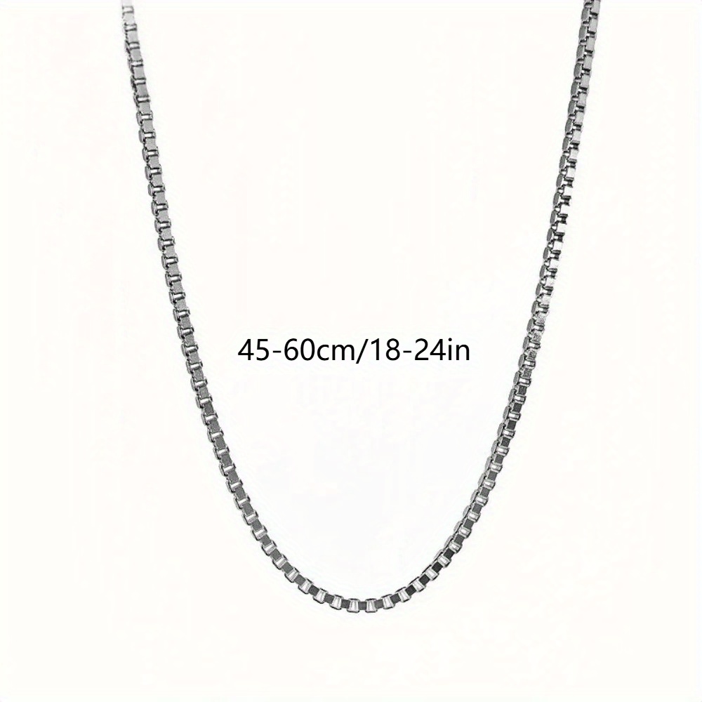 10pcs Matte Silvery Square Box Thin Chains, Stackable