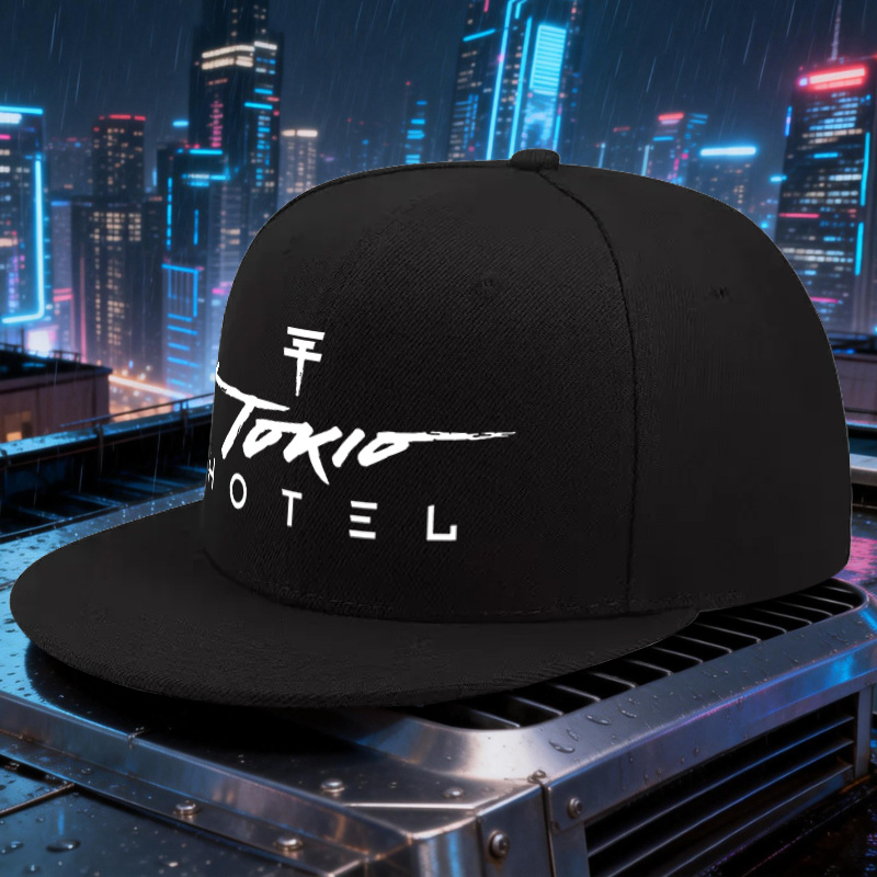 TEMU 1pc 1pcs Logo Cap - Adjustable Unisex Flat Brim Baseball Hat With Iconic Logo, Funky Suitable For Golf, Fishing, Casual Wear, Mardi Gras, &
