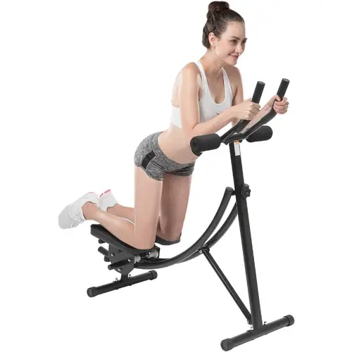 abdominal coaster height adjustable ab trainer abdominal whole with lcd monitor six silent rollers body workout machine for home companies gyms