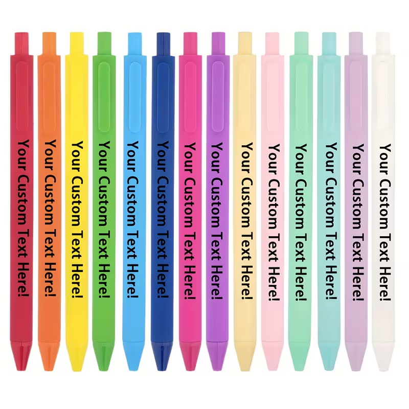 Macaron Color Retractable Custom Plastic Ballpoint Pens