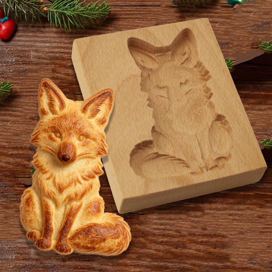 TEMU Emporte-pièce Adorable pour Pain d'épices et Chocolat - Moule en Bois de Renard avec Bords pour une , pour Usage Domestique, pour Halloween,