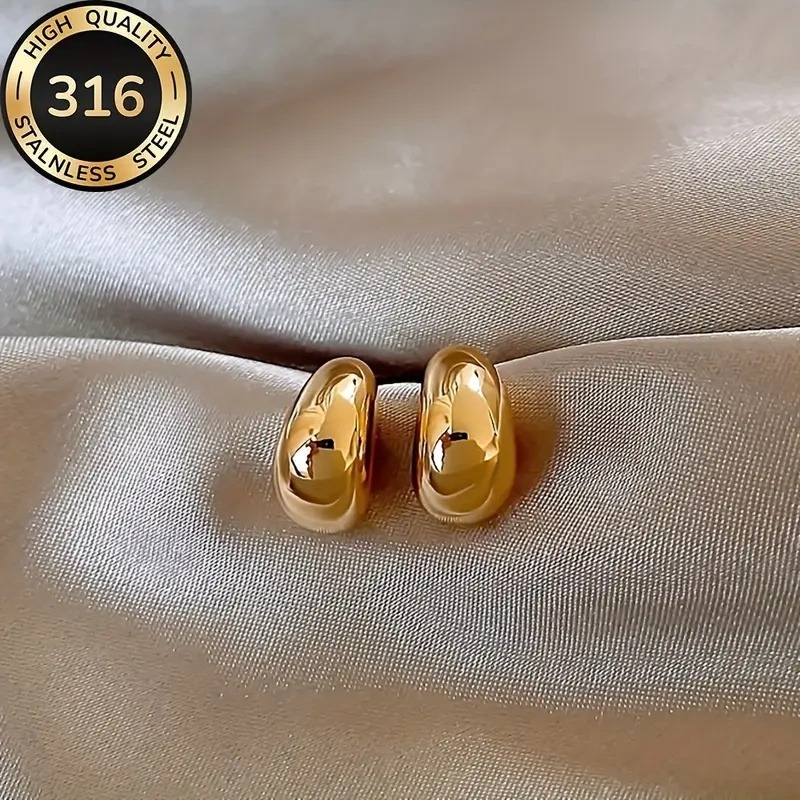 E-shop 18K vergoldete 316 Edelstahl Hypoallergene Tränen-Stecker Ohrringe, Farbbeständig, Bequem & Vielseitig, Minimalistisch & Elegant für Frauen, &