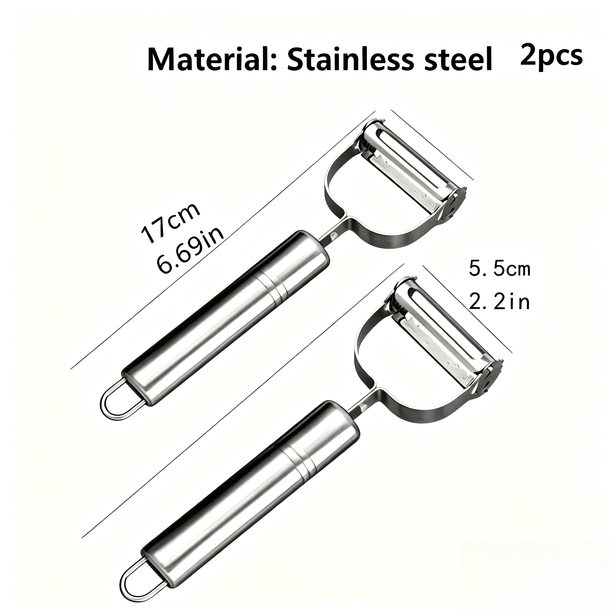 TEMU Peejaa-2pcs Stainless Steel Peelers, Multifunctional Kitchen Vegetable Peelers And Slicers, Universal Potato Peelers, Fruit And Vegetable