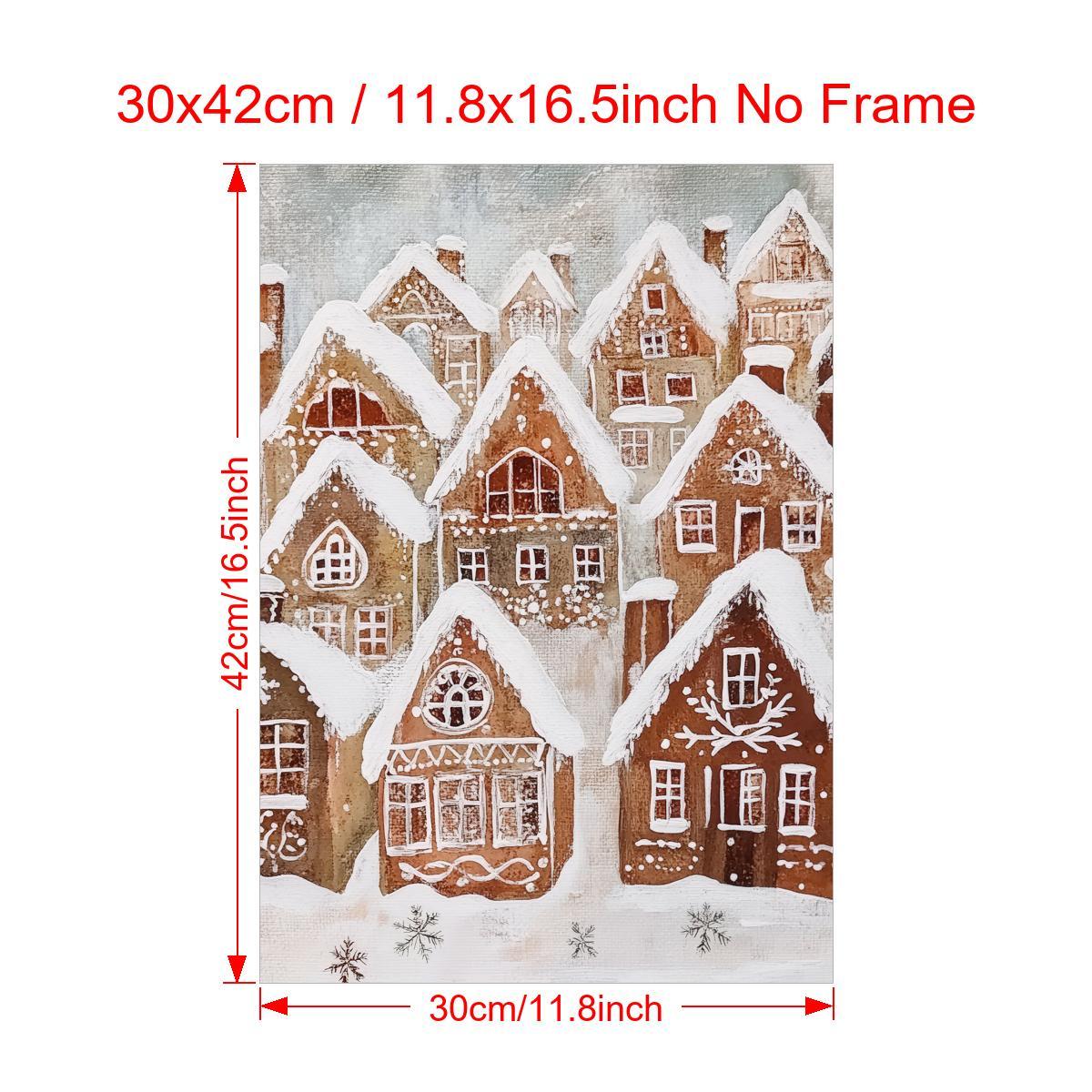 TEMU 2D Plat, 2D Plat, Canvas Kunst Print met een Peperkoekhuis Muurschildering in een Moderne Art Deco Stijl. Deze Frameloze Poster met een Cartoon