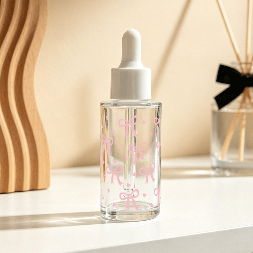 TEMU Single-piece Glass Dropper Bottle, Available In 20ml And 40ml Sizes. Features A Simple And Fresh Print On The Bottle Body. Refillable, Suitable
