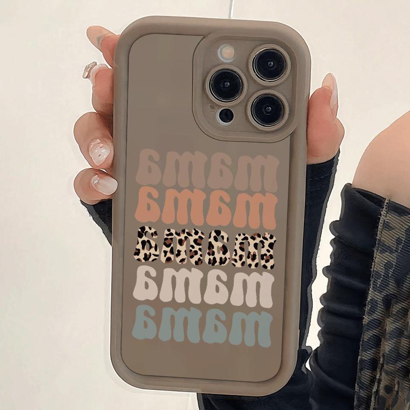TEMU Coque de téléphone : Étui de intégrale -chute en TPU de avec motif MAMA marron Gao Zhu, compatible avec Apple iPhone 6/7/8/X/Xs/Xr/Xs