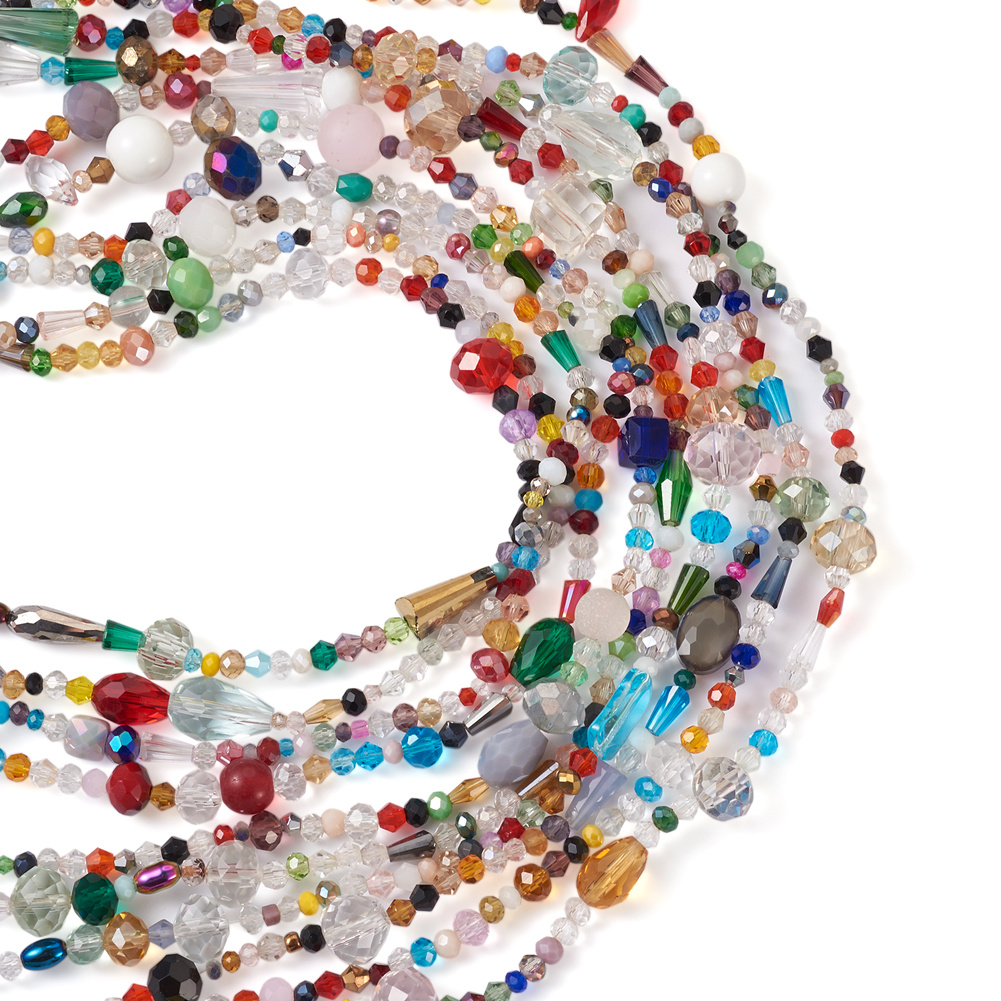 TEMU 20 Strands Glass Bead Strands, Mixed Shapes, Random Mixing, 2~16x2~16mm, Hole: 1~2mm, Beads & Bead Assortments, Ideal For Diy Necklace & Jewelry