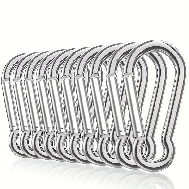 Image of 14pcs Reusable Shade Sail Snap Hook Carabiner, Multifunctional Durable Snap Hook Carabiner, Shade Sail Parts, Suitable For Swing Fitness Hammock Camping Hiking, Keychain Spring Hook Set