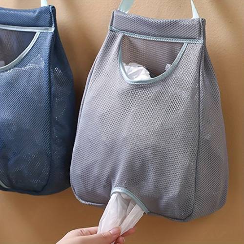 washable plastic bag dispenser wall mounted mesh garbage bag dispenser washable plastic bag holder storage organizer for kitchen