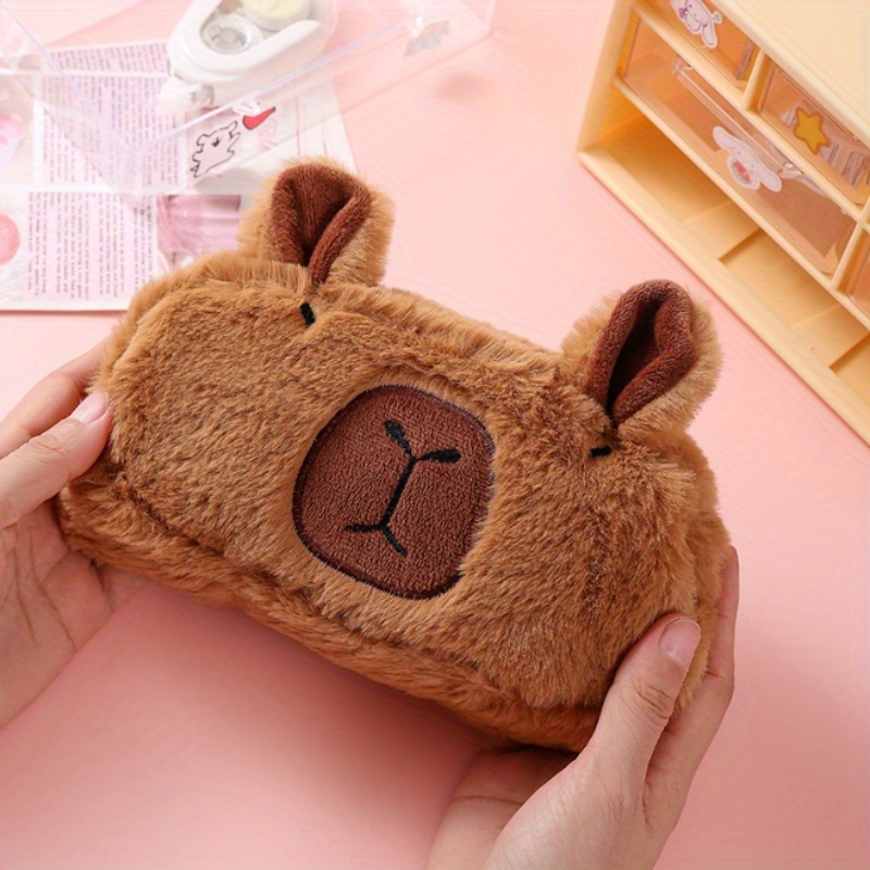 

Capybara Plush Pencil Case - Large Capacity, Soft & Portable For School Supplies