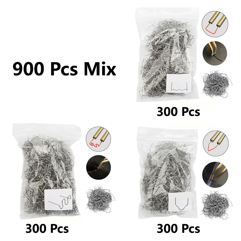 TEMU 300/600/900 pezzi/Set di graffette per graffette a caldo Pistola per saldatura Chiodi Riparazione Paraurti auto Saldatura Macchina per plastica