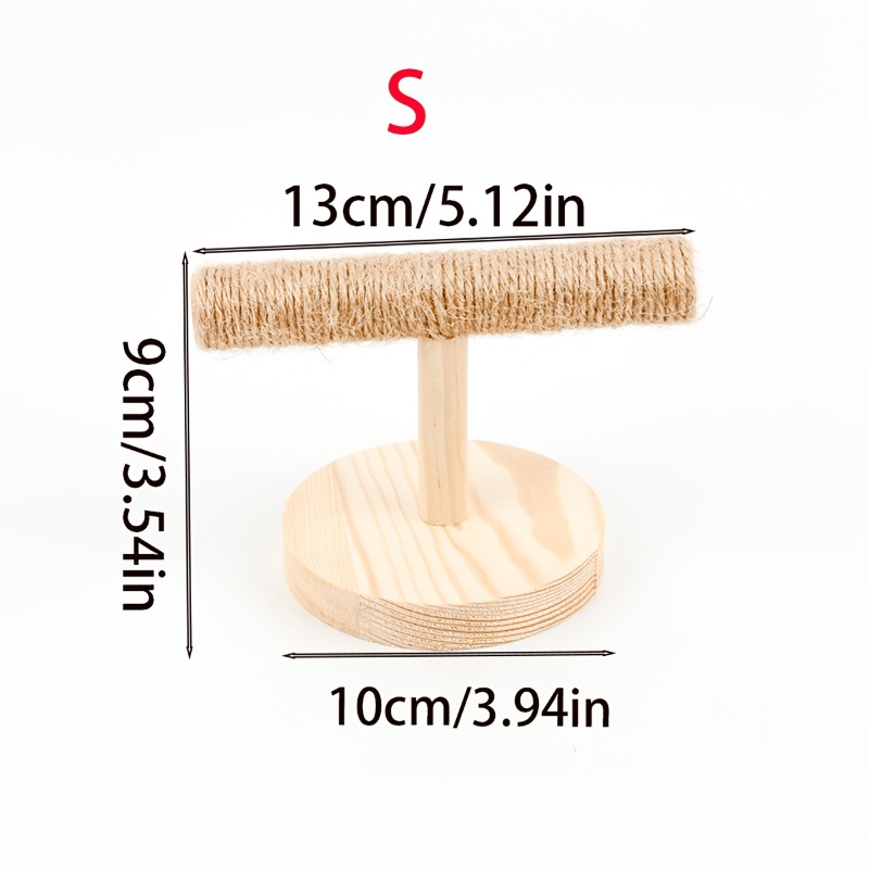 Solid Wood Hemp Rope Parrot Stand for Claw Training