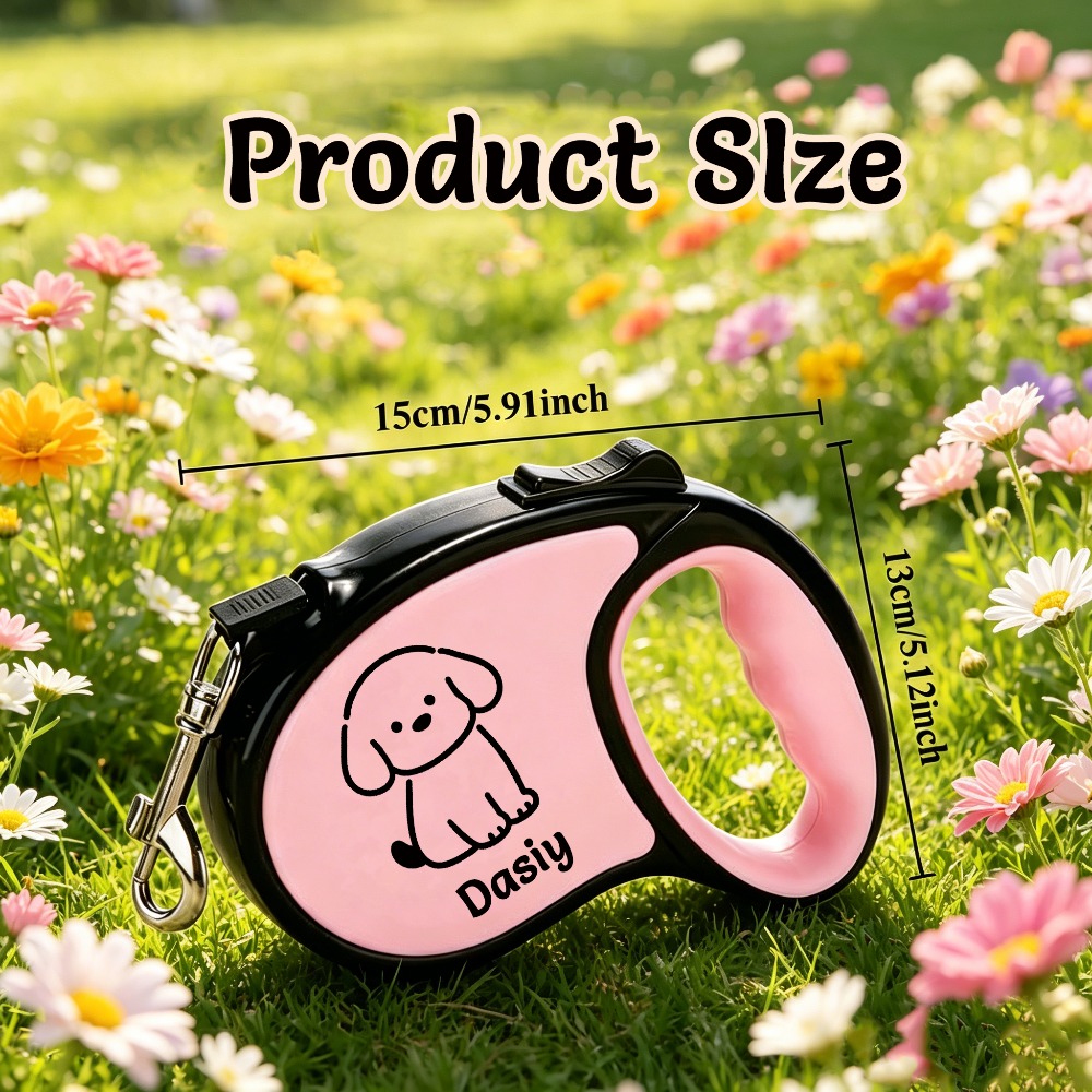 Personalized Stretch Pet Leash with Customizable Name