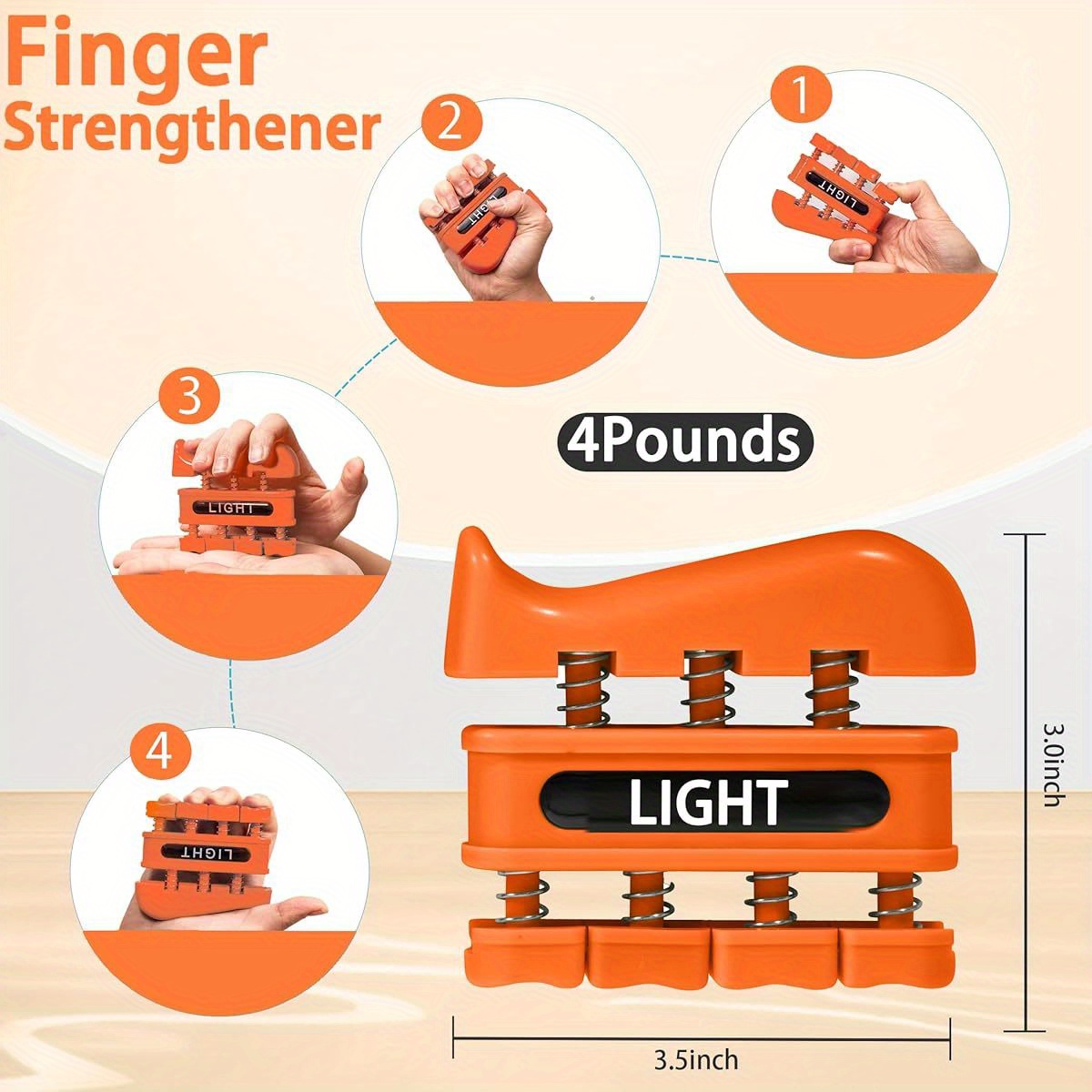 non   strength trainer with   levels heavy dynamic grip exercises portable finger wrist   trainer for gym climbing typing surgery rehab orange red black blue colors ideal for athletes musicians therapists no power needed typing   tool ergonomic handles durable construction hand exerciser athletes and musicians Product details 4