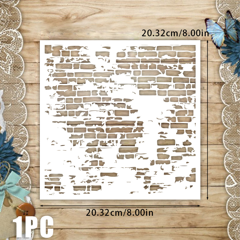 E-shop Tim Hooltz 1 Stück Vintage Fleckiger Ziegelstein-Hintergrund Schablone für Handgemachtes DIY , Handgemachtes Buch, Geburtstags-