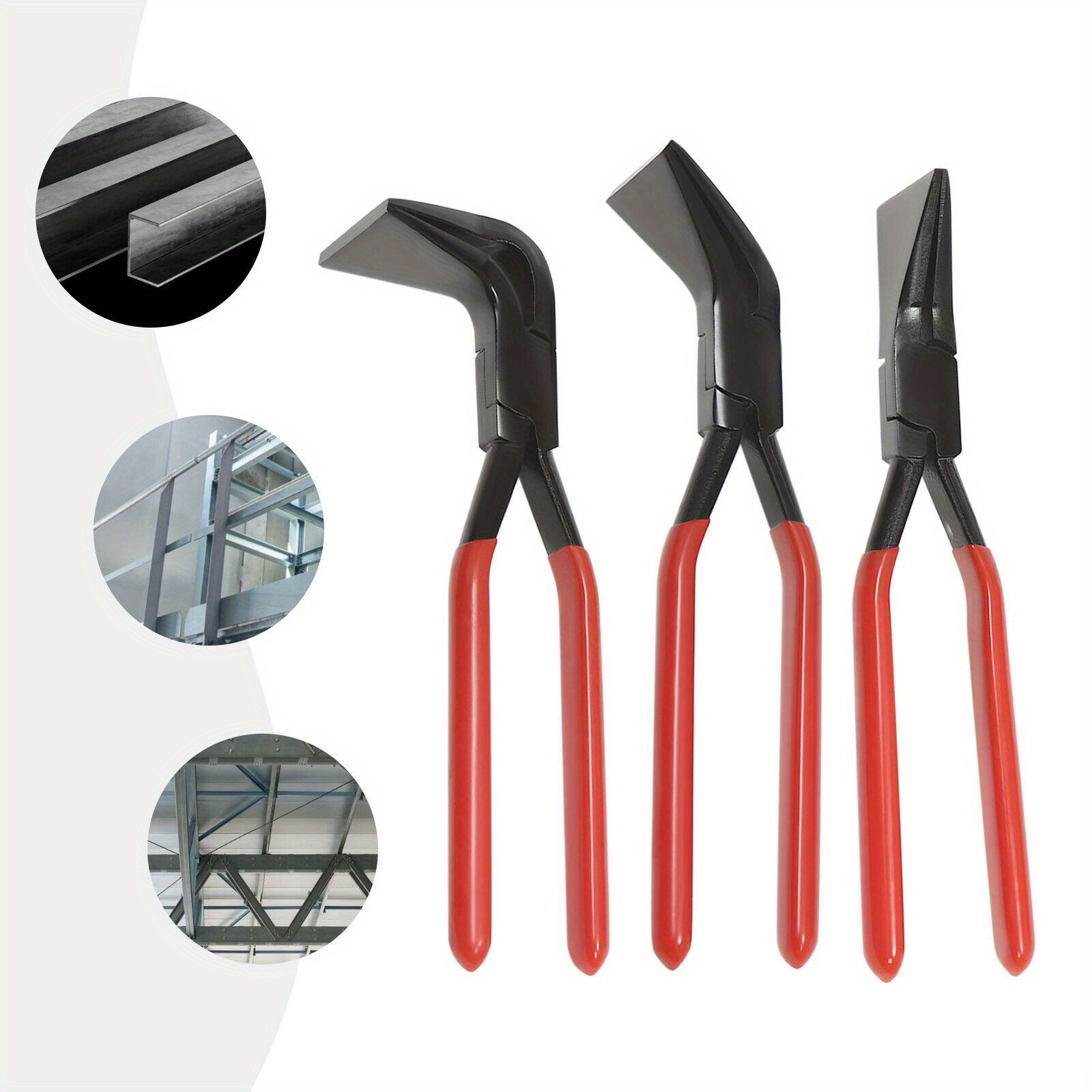 

3pcs Quiltern Steel Sheet Metal Bending Pliers Set, 45° & 90° For Metal