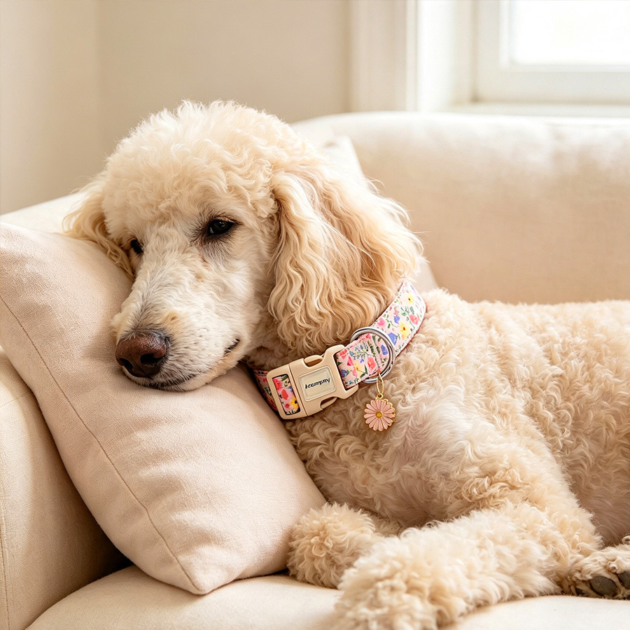 Fresh Floral Print Dog Collar for Spring Strolls