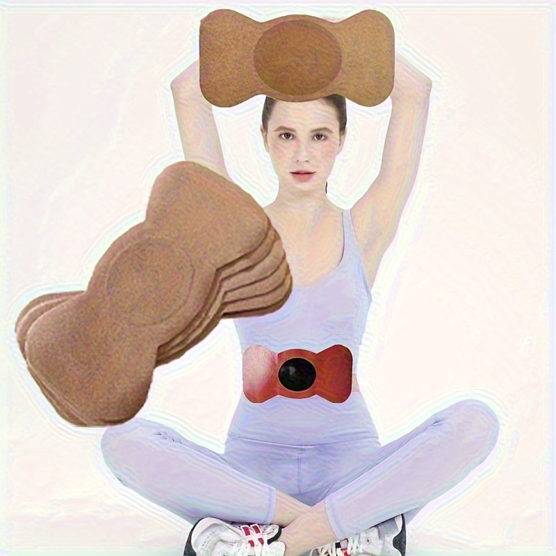 30 Butterfly-Shaped Abdominal Tightening Burning Pads, Light Beige, Non-Woven Material, Plant Fiber, No Batteries Needed, Suitable for Enhancing Fitness Effects