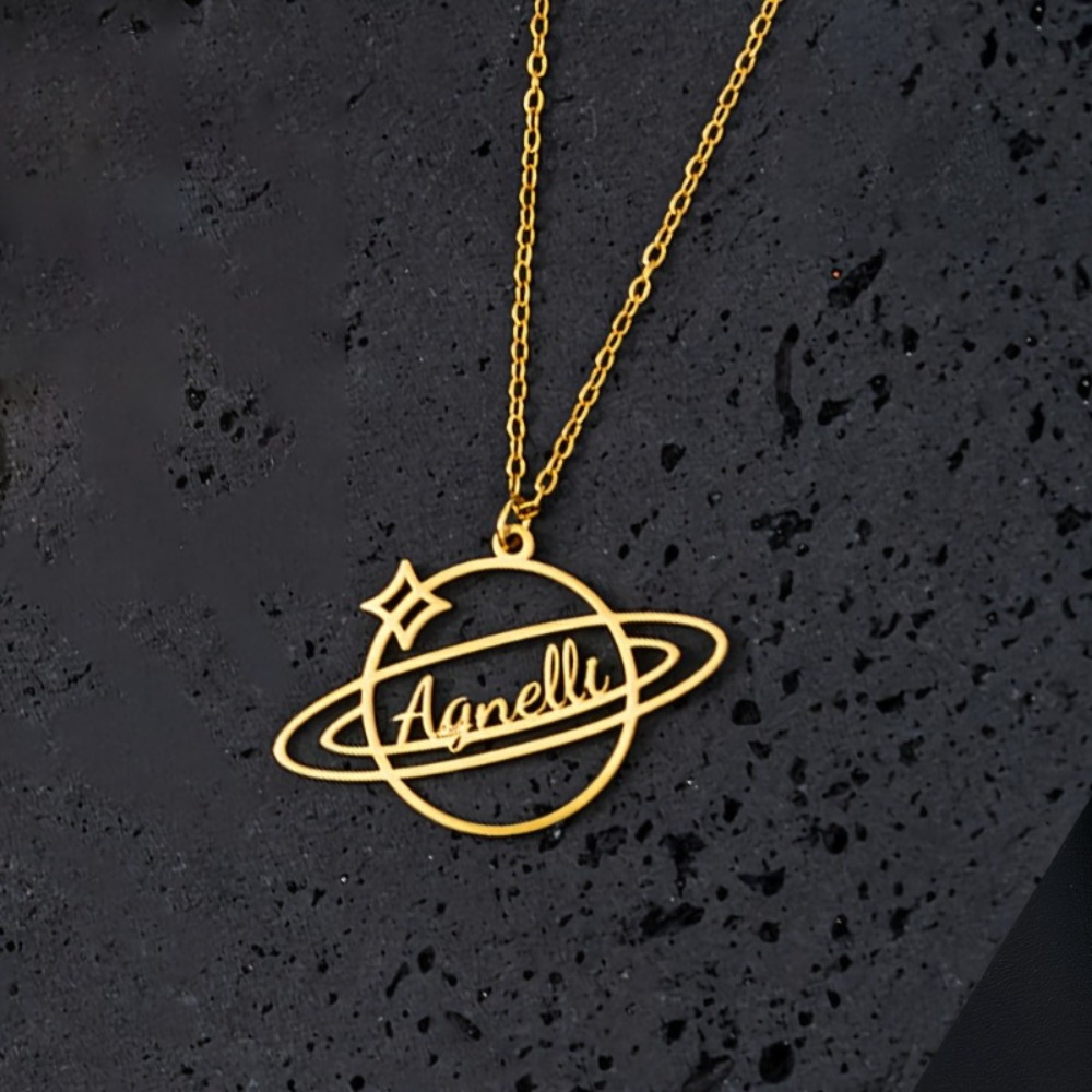 elegant cute alloy saturn pendant necklace Temu Philippines