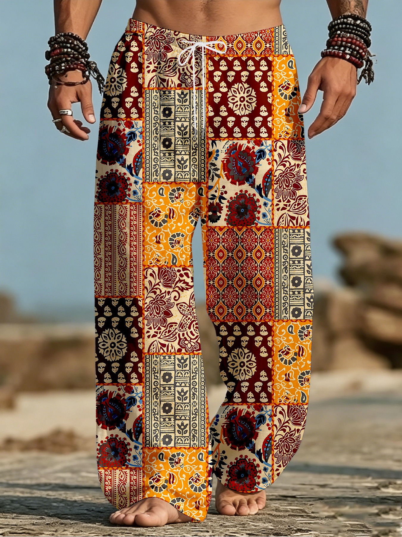 floral bohemian attire for christmas party male