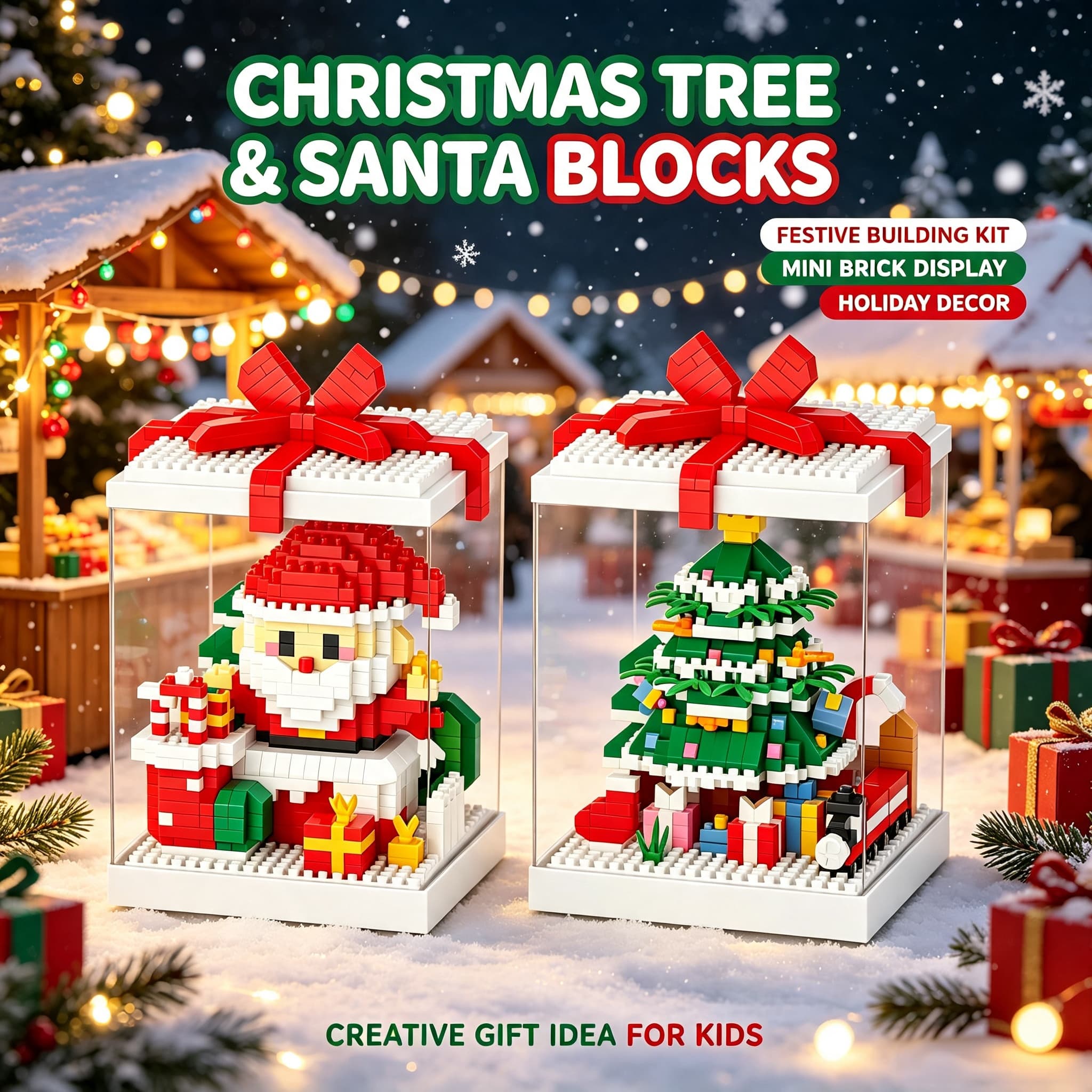 Christmas Mini Building Blocks Assembly Micro Bricks