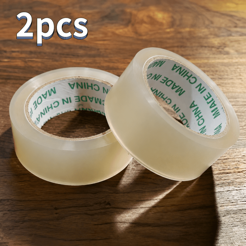 TEMU 2 Rolls Clear Packing Tape, 4cm X 35m, High Wide Packaging Tape For Shipping Sealing, Office Household Storage, Student Handmade Use