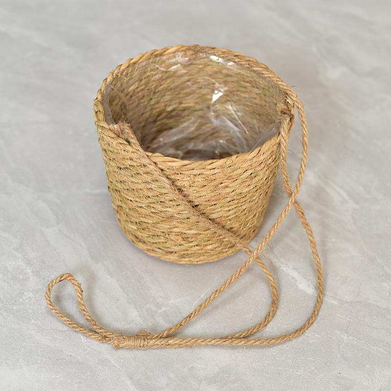 1 Of 3 Woven Flower Pot Hanging Basket, Hanging Basket Flower Pot, Hanging Suspended Hanging Pot Flower Container, Home Woven Basket Hanging Pot
