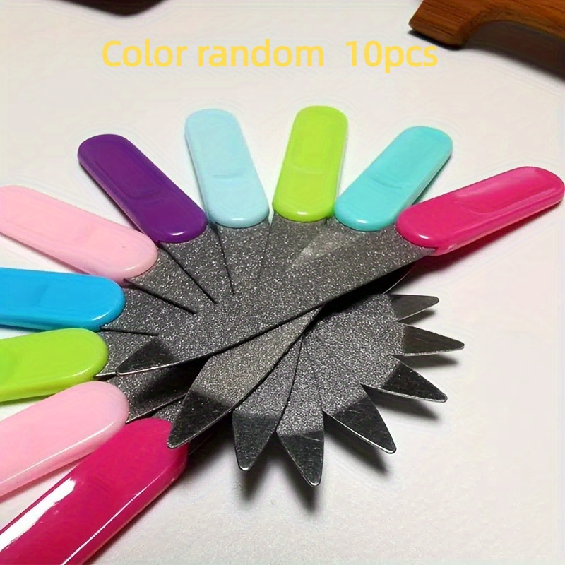10 Stainless Steel Nail Files, Double-sided Polished, Manicure Polishing Tools, Additions, Random Color