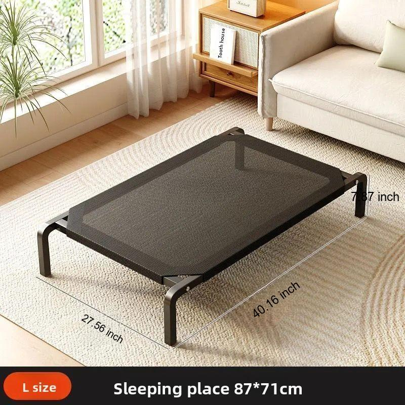 TEMU Cooling Elevated Dog Bed, Raised Dog Cot With Breathable Mesh & Washable Cover, Portable Outdoor Indoor Pet Bed For , Feet, Durable Metal Frame