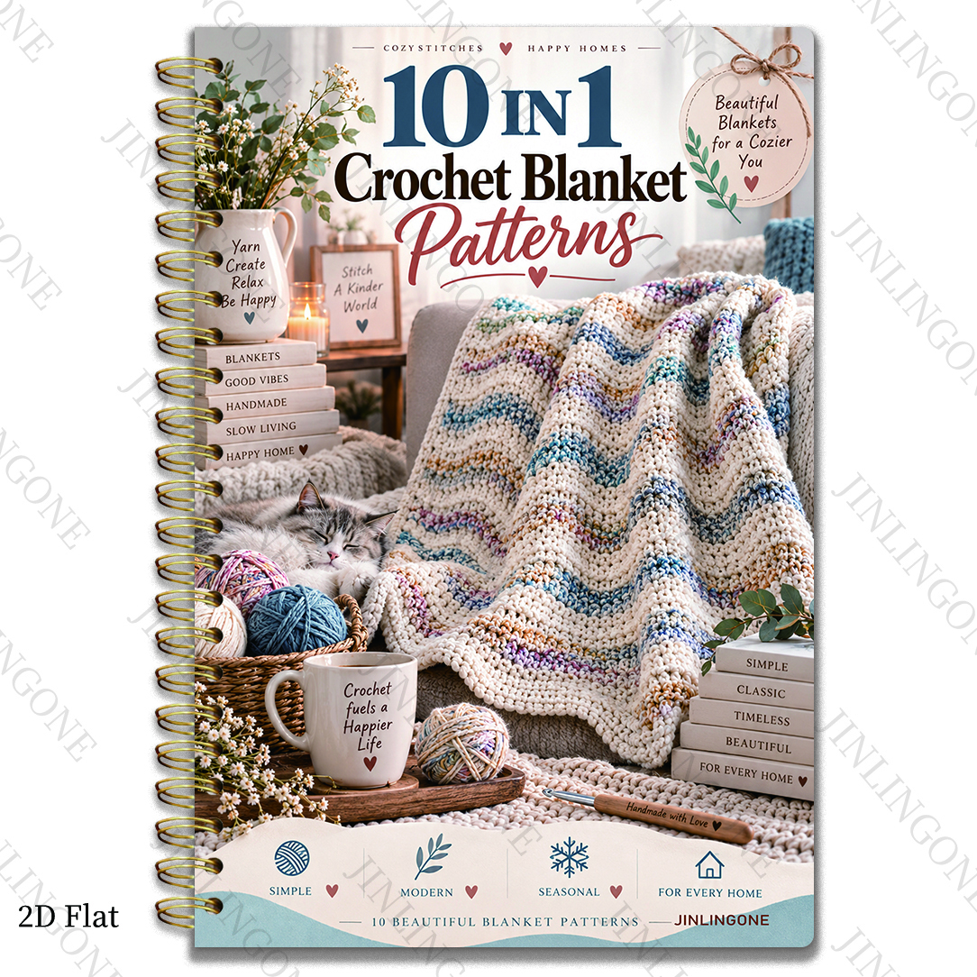 TEMU 2d Flat Blanket Crochet Manual -10 Bohemian Style Blanket Patterns, Suitable For Everyone: Beginner , Detailed Step By Step Instructions, Quick