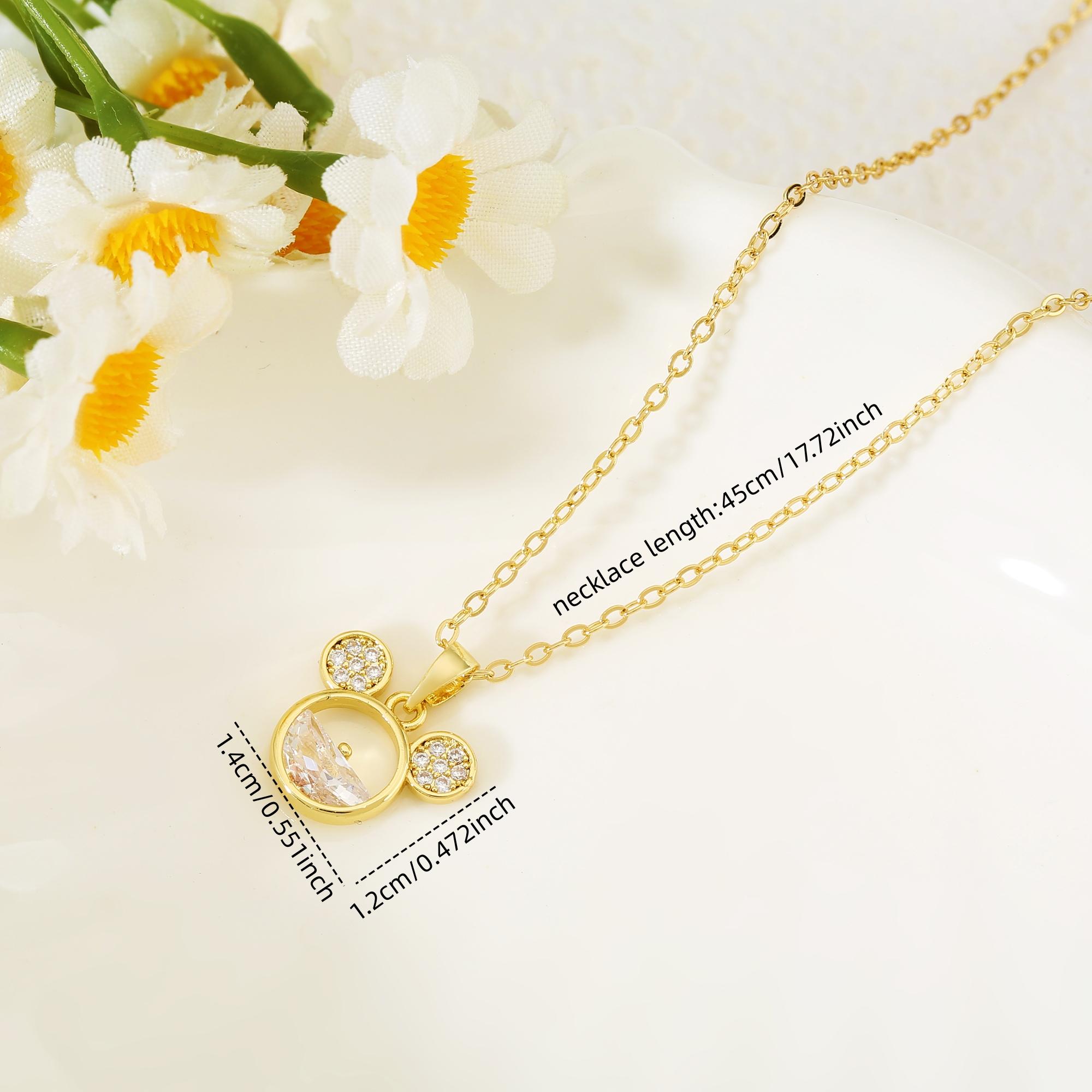 Copper Zirconia Semi-Circular Necklace, Daily Wear