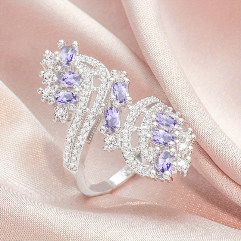CZ Copper Ring December Birthstone for Casual Attire & Festivals