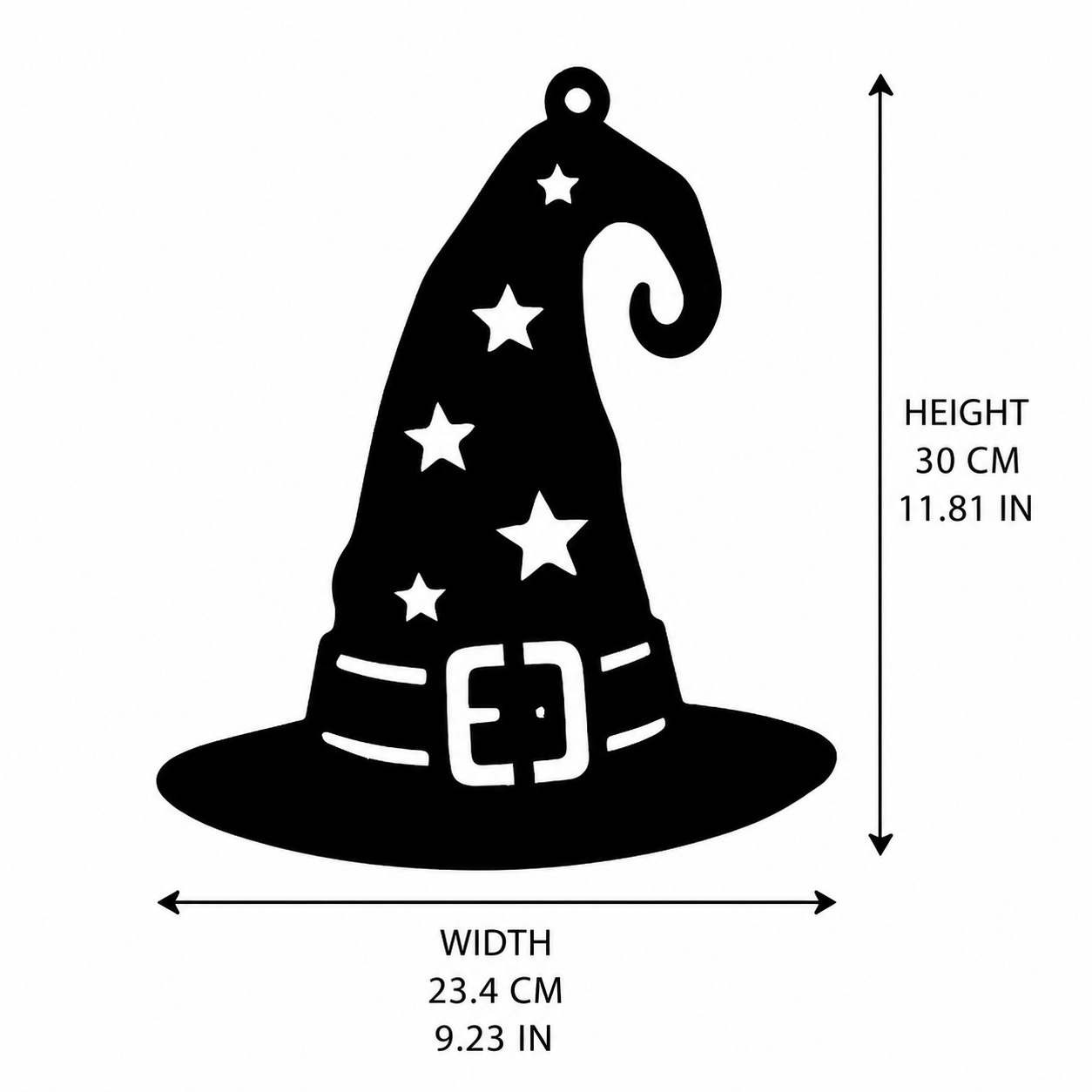 Image of Witch Hat Moon Star Metal Wall Decor, Halloween Wizard Hat Hanging Sign, Spooky Farmhouse Decoration For Women And Kids