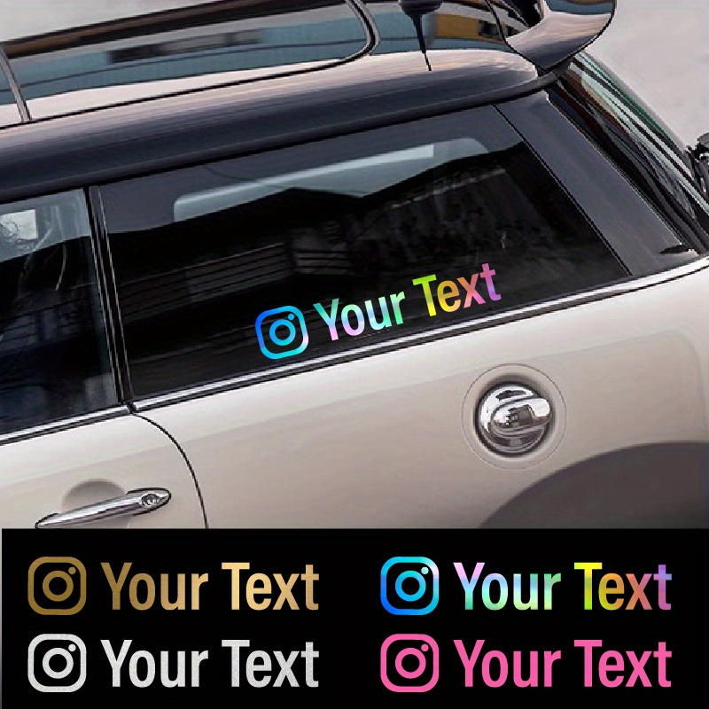 

1pc Customizable Text Name Car Stickers For Instagram My Name Social Software Vinyl Decal Window Door Motorcycle Bicycle Sticker, Matte , Glass Surface Compatible, Self-adhesive Mount, Single Use