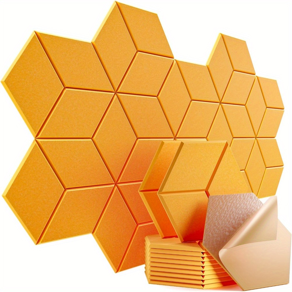пакување од 12 самолепливи акустични панели 12 x 10 x 0.4 - звучноизолациски пенести панели со висока густина, модерен y-обликуван дизајн, апсорбираат бучава и ги елиминираат ехото (црна/темно сива/бела) Детали за производот 6