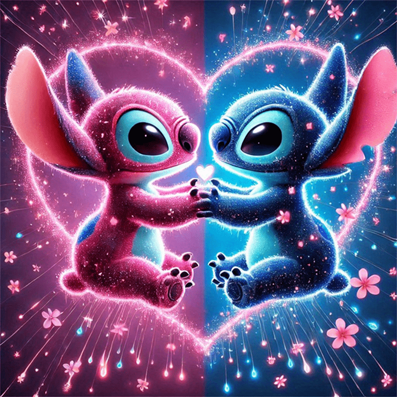 

5d Diy Round Diamond Full Painting Kit Cartoon Anime Stitch Mosaic Art Picture Room Home Decoration Bedroom Living Room Hanging Decoration Holiday Gift