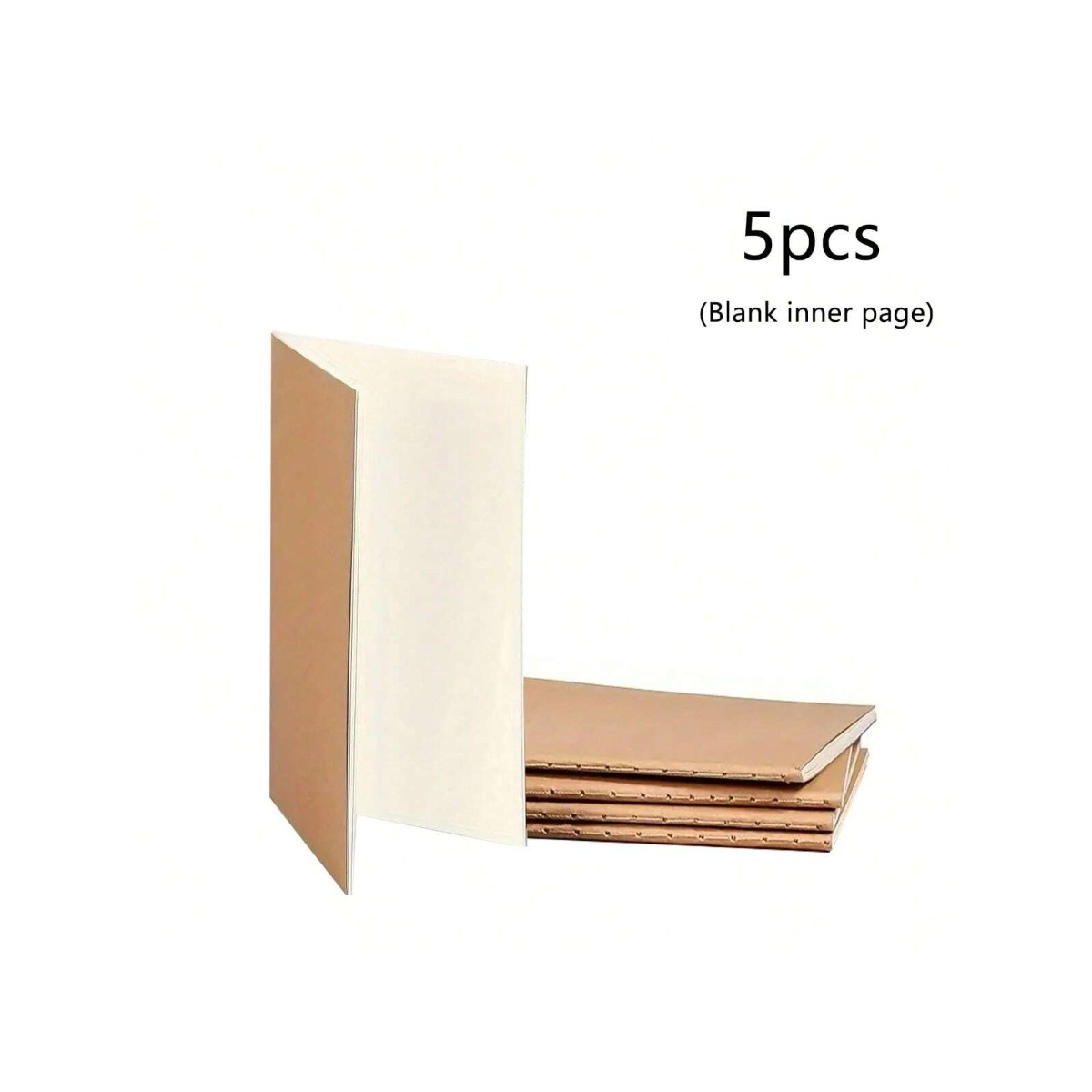 TEMU 5pcs Mini Pocket Diaries - Matte , Lined Paper Notepads With Brown Covers For Use