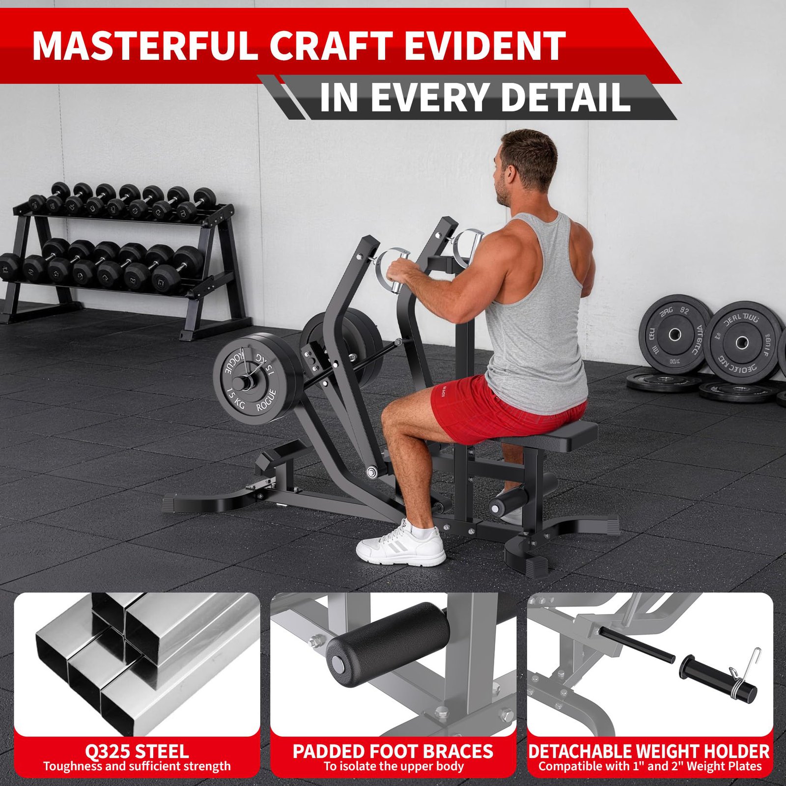 Temu gaomon seated row machine 400lbs cable row