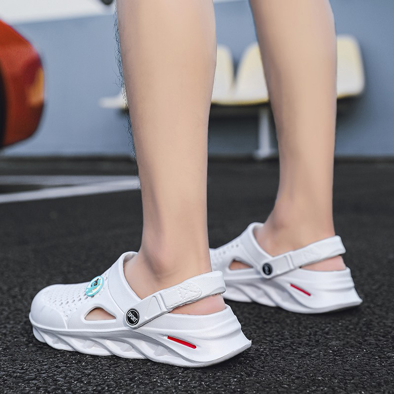 unisex couples size classic solid color simple hole shoes lightweight breathable non slip durable sports slippers and flip flops beach sandals with adjustable straps versatile for     in 10 sizes Product details 4
