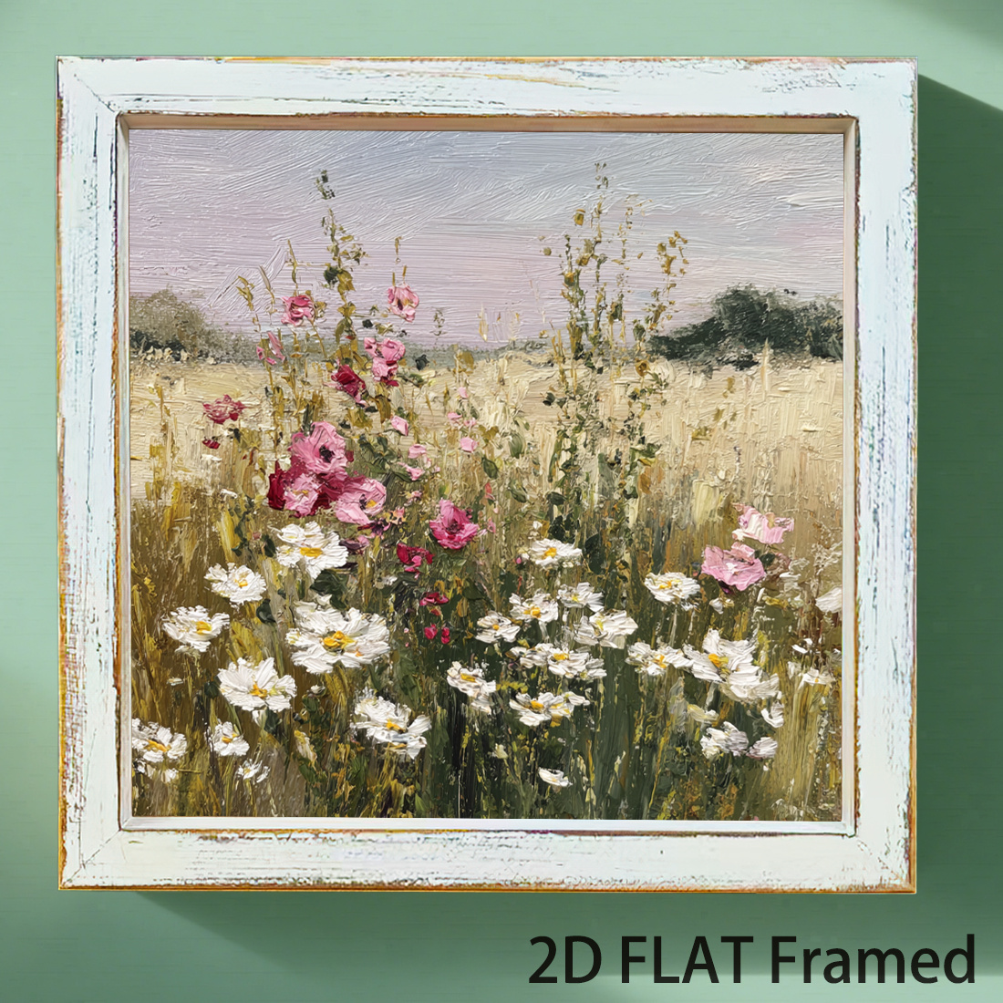 TEMU 2d Flat, 2d Flat, Canvas Artworks For Wall Decoration Featuring Floral Designs, Suitable For Farmhouse Style. This 2d Flat Piece With A Wooden