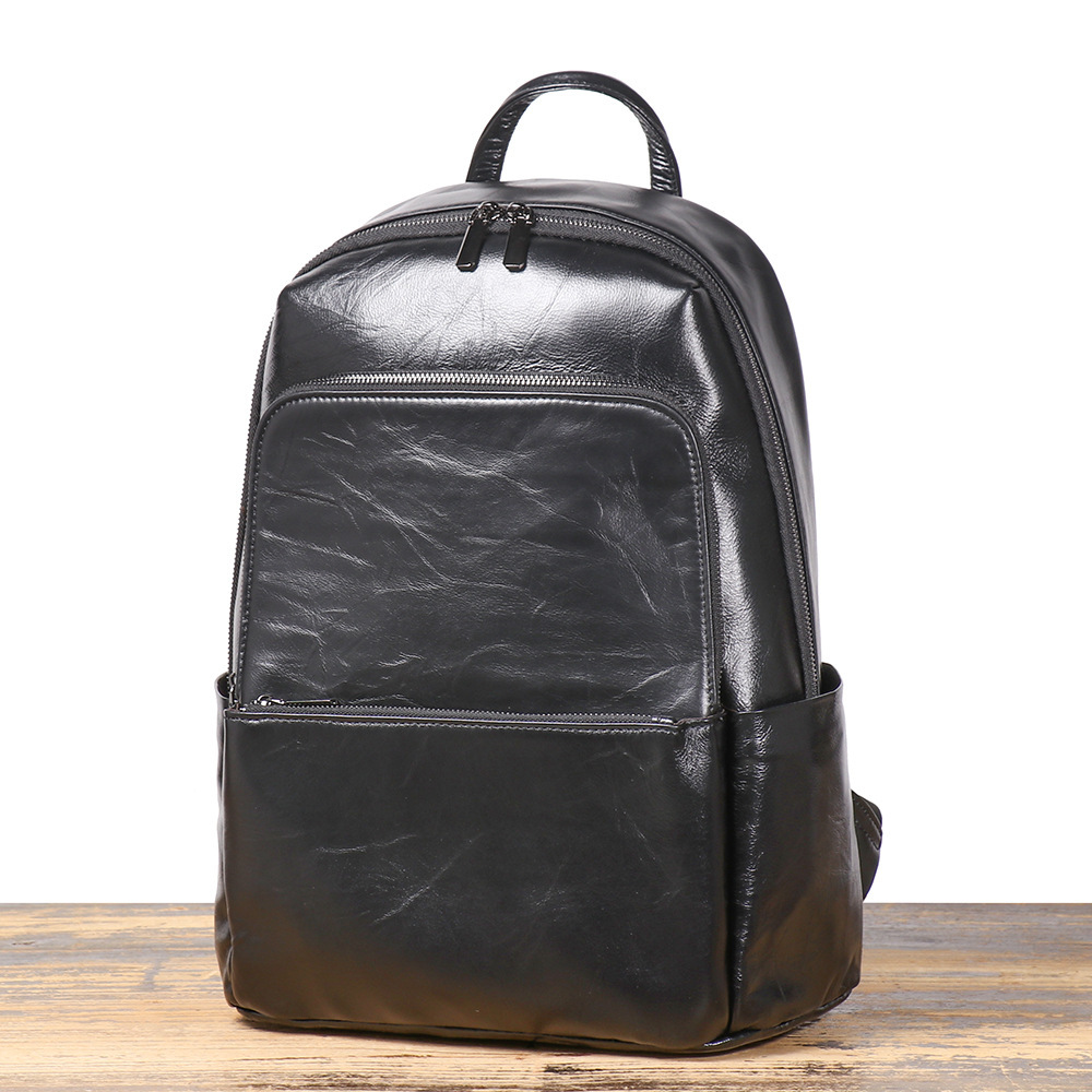 

Premium Leather Backpack With Laptop Sleeve - Adjustable Straps, For Daily & Business Trips, Classic, Laptop Compartment